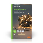 Nedis Julbelysning | Sträng | 180 LED\'s | Varm Vit | 13.50 m | Ljuseffekter: 7 | Inomhus eller Utomhus | Strömadapter