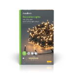 Nedis Julbelysning | Sträng | 320 LED\'s | Varm Vit | 24.00 m | Ljuseffekter: 7 | Inomhus eller Utomhus | Strömadapter