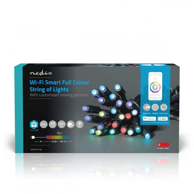 Nedis SmartLife Julbelysning | Festljus | Wi-Fi | RGB | 48 LED\'s | 10.80 m | Android™ / IOS
