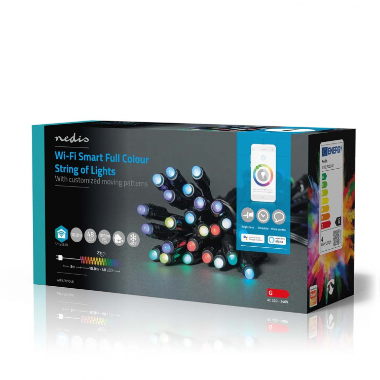 Nedis SmartLife Julbelysning | Festljus | Wi-Fi | RGB | 48 LED\'s | 10.80 m | Android™ / IOS
