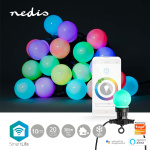 Nedis SmartLife Dekorativa Lampor | Festljus | Wi-Fi | RGB / Vit | 20 LED\'s | 10 m | Android™ / IOS | Glödlampediameter: 50 mm Nedis SmartLife Dekorativa Lampor | Festljus | Wi-Fi | RGB / Vit | 20 LED\'s | 10 m | Android™ / IOS | Glödlampediameter: 50 mm