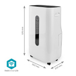 Nedis SmartLife Avfuktare | Wi-Fi | 20 l/Dag | Avfuktning / Kontinuerlig / Torr tvätt / Ventilation | Android™ / IOS | Justerbar hygrostat | 195 m³/h