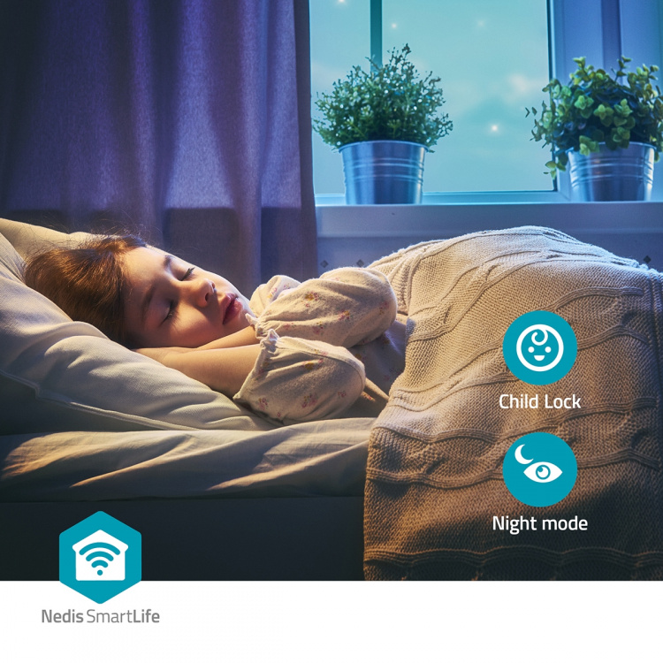 Nedis SmartLife Avfuktare | Wi-Fi | 20 l/Dag | Avfuktning / Kontinuerlig / Torr tvätt / Ventilation | Android™ / IOS | Justerbar hygrostat | 195 m³/h