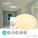 Nedis SmartLife Taklampa | Wi-Fi | RGB / Varm till cool vit | Rund | Diameter: 260 mm | 1820 lm | 3000 - 6500 K | IP20 | Energiklass: F | Android™ / IOS Nedis SmartLife Taklampa | Wi-Fi | RGB / Varm till cool vit | Rund | Diameter: 260 mm | 1820 lm | 3000 - 6500 K | IP20 | Energiklass: F | Android™ / IOS