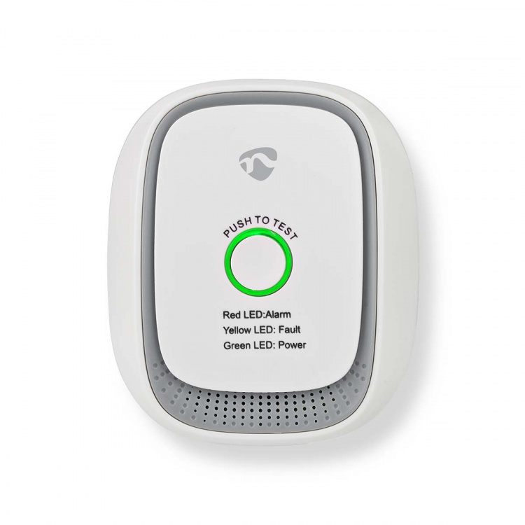 Nedis SmartLife Gasdetektor | Zigbee 3.0 | Strömadapter | Givarlivscykel: 5 år | EN 50194-1:2009 | Android™ / IOS | Med testknapp | 75 dB | Vit