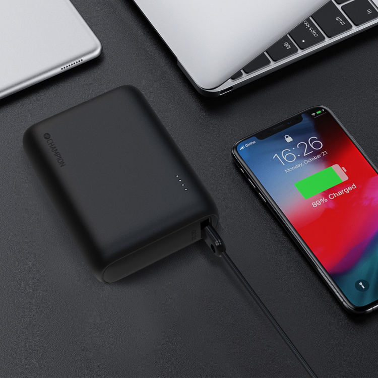 Champion PowerBank 10.000 mAh 22.5W PD Svart