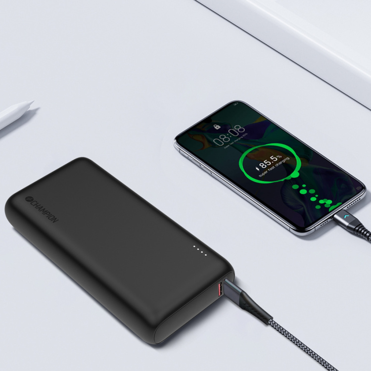 Champion PowerBank 20.000 mAh 30W PD Svart Champion PowerBank 20.000 mAh 30W PD Svart