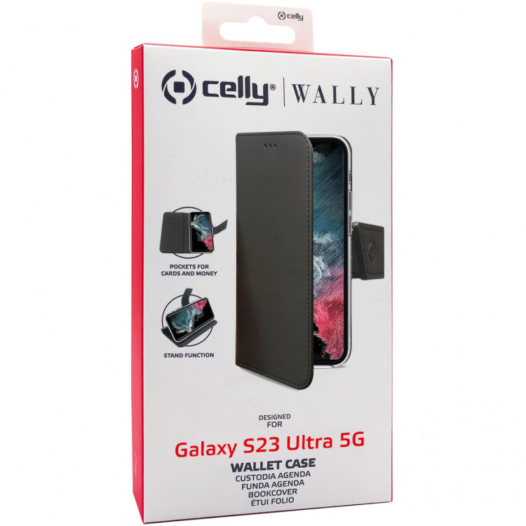 Celly Wallet Case Galaxy S23 Ultra 5G Svart Celly Wallet Case Galaxy S23 Ultra 5G Svart