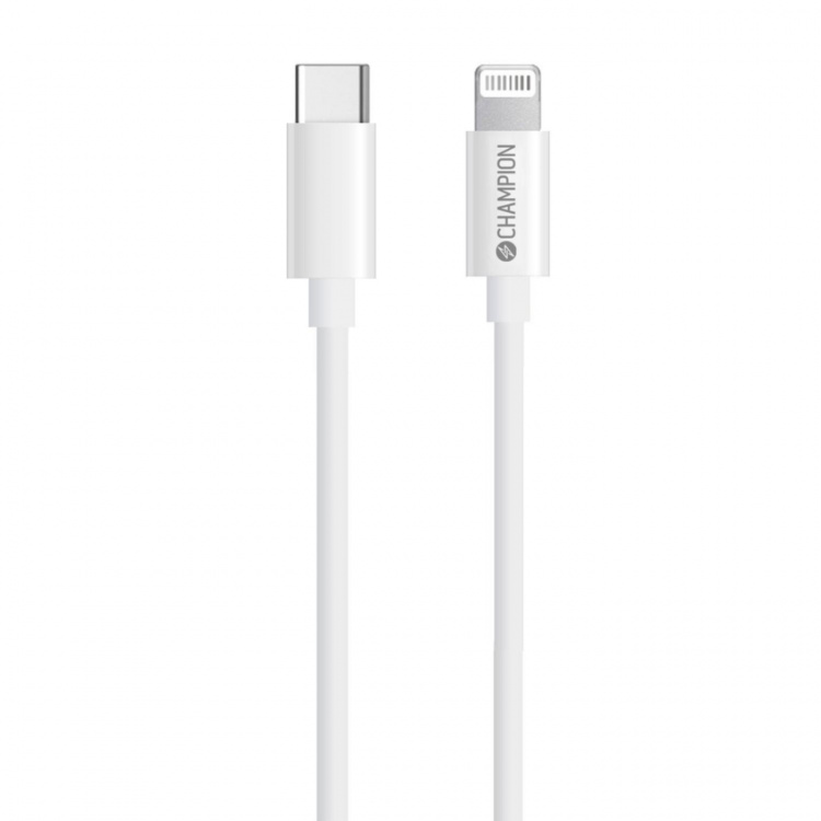 Champion USB-C till Lightning Kabel 2m Vit Champion USB-C till Lightning Kabel 2m Vit