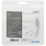 LogiLink USB-C 3,5mm-ljudadapter m DAC 13cm nylonkabel LogiLink USB-C 3,5mm-ljudadapter m DAC 13cm nylonkabel