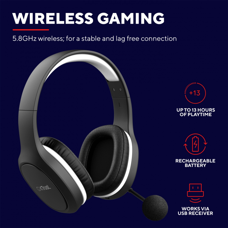 Trust GXT 391 Thian Wireless Gaming headset