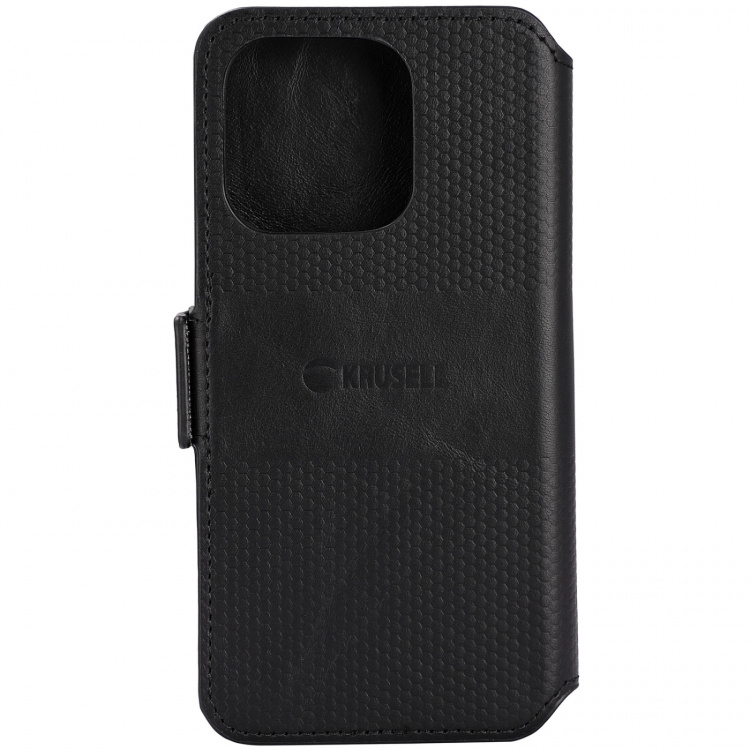 Krusell Leather Phone Wallet iPhone 14 Pro Svart
