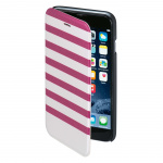 Hama Mobilfodral Stripe Rosa/Vit - iPhone 6/6S