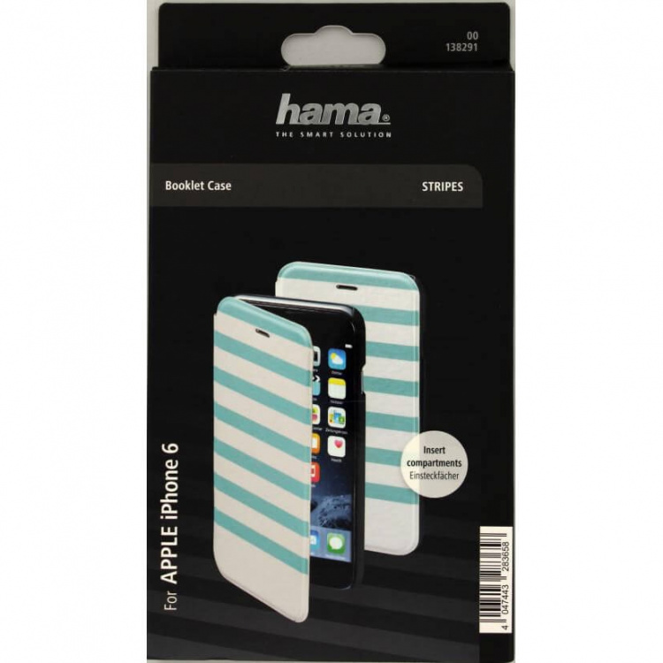 Hama Mobilfodral Stripe Grön/Vit - iPhone 6/6S