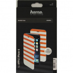 Hama Mobilfodral Stripe Orange/Vit - iPhone 6/6S