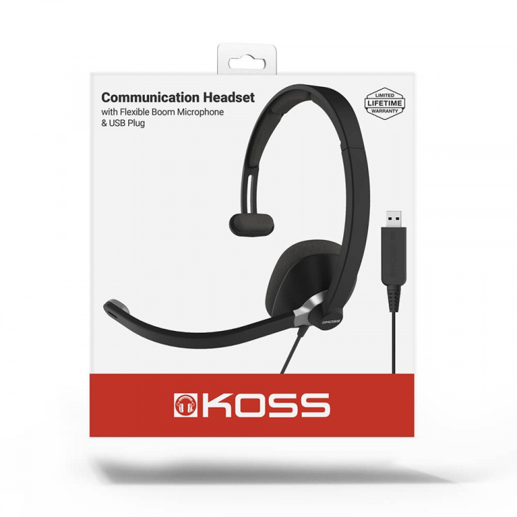 Koss Headset CS295 Mono On-Ear Mic USB Svart