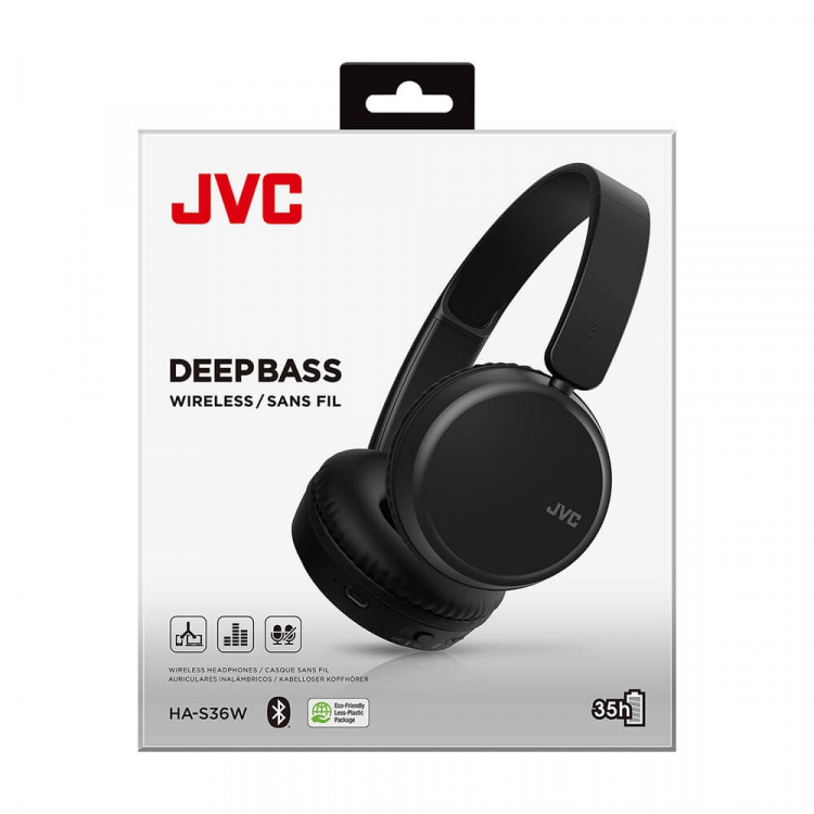 JVC Hörlur On-Ear BT Svart HA-S36W-B-U JVC Hörlur On-Ear BT Svart HA-S36W-B-U