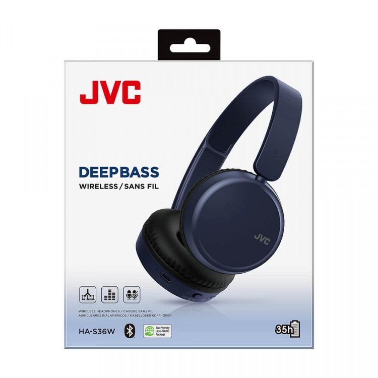 JVC Hörlur On-Ear BT Blå HA-S36W-A-U