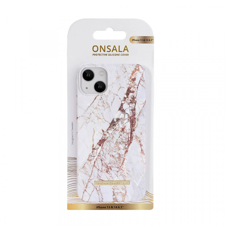 Onsala Mobilskal White Rhino Marble - iPhone 13/14