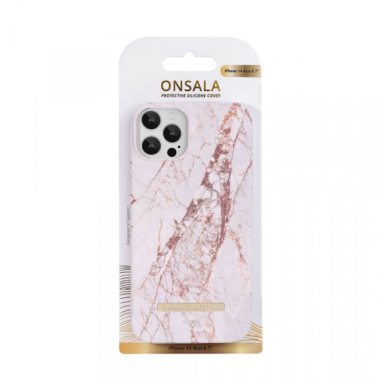Onsala Mobilskal White Rhino Marble - iPhone 14 Plus