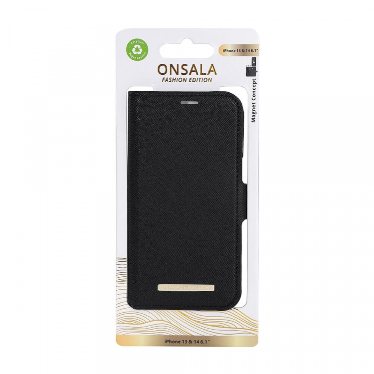 Onsala Mobilfodral Eco 2 Kortfack Midnight Black - iPhone 13/14/15
