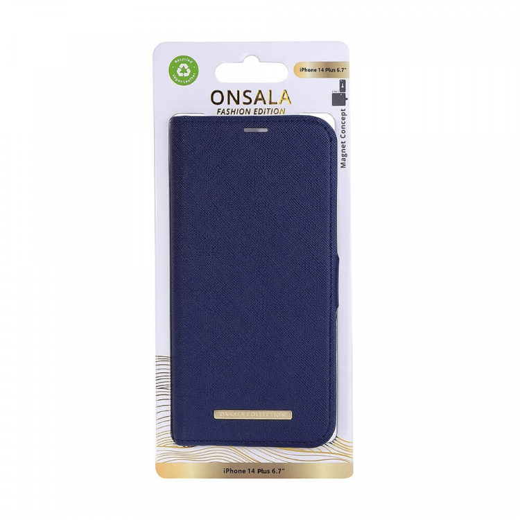 Onsala Mobilfodral Eco 2 Kortfack Navy Blue - iPhone 14 Plus Onsala Mobilfodral Eco 2 Kortfack Navy Blue - iPhone 14 Plus