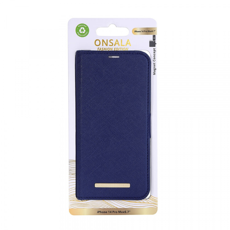Onsala Mobilfodral Eco 2 Kortfack Navy Blue - iPhone 14 Pro Max