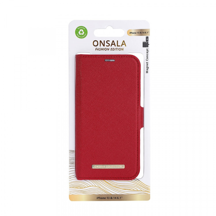 Onsala Mobilfodral Eco 2 Kortfack Red - iPhone 13/14