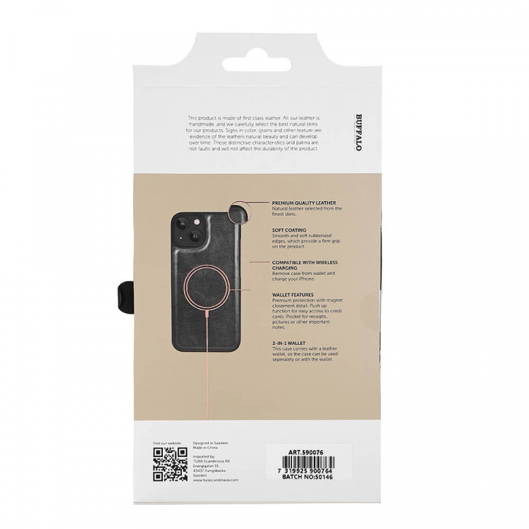 Buffalo Mobilfodral 2-i-1 3 Kortfack Svart - iPhone 13/14/15 Buffalo Mobilfodral 2-i-1 3 Kortfack Svart - iPhone 13/14/15