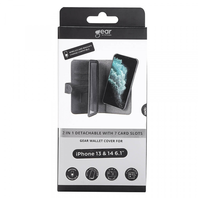 Gear Mobilfodral 2-i-1 7 Kortfack MagSeries Svart - iPhone 13/14 Gear Mobilfodral 2-i-1 7 Kortfack MagSeries Svart - iPhone 13/14