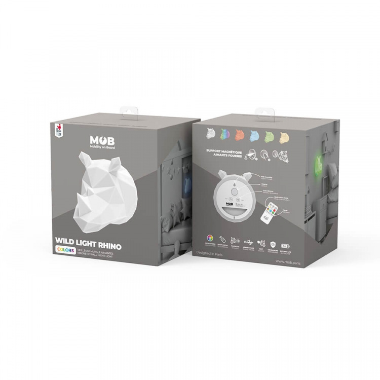 Mobility On Board Vägg Nattlampa Wild Light Noshörning Multicolor Mobility On Board Vägg Nattlampa Wild Light Noshörning Multicolor