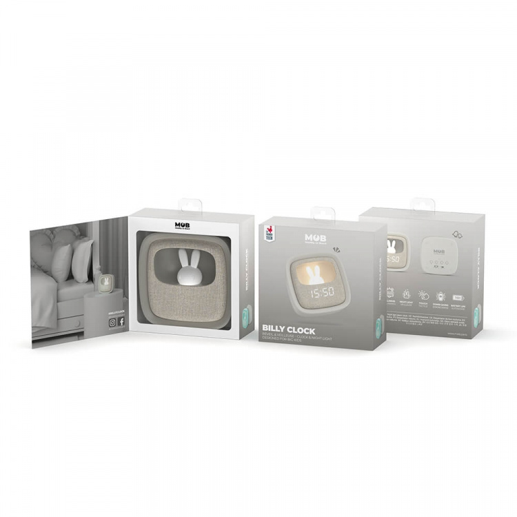 Mobility On Board Väckarklocka med Nattlampa Billy Clock Grå