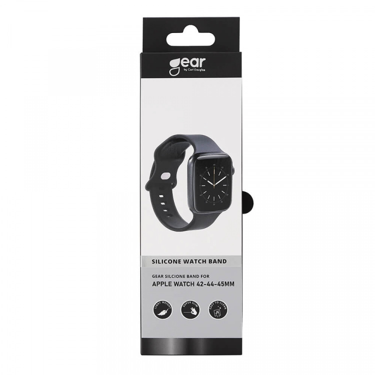 Gear Klockarmband Silikon Apple Watch 42/44/45mm Svart