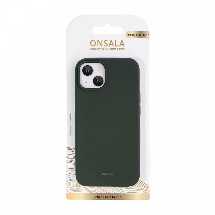 Onsala Mobilskal Silikon Olive Green - iPhone 13/14