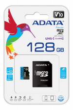 adata 64GB MicroSDXC card w/ SD Adapter, UHS-I, Class 10, A1, blue