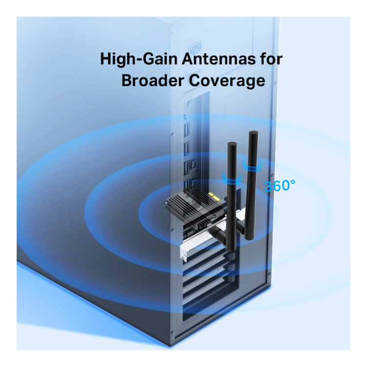 tplink TX50E, AX3000 Wi-Fi 6 Bluetooth 5.0 PCIe Adapter, black