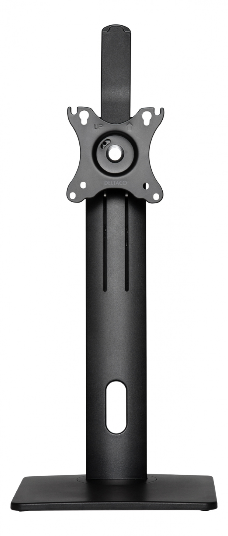 DELTACO OFFICE Höjdjusterbart skrivbordsstativ med roterbar bas, tilta, sväng, rotera, 17-32