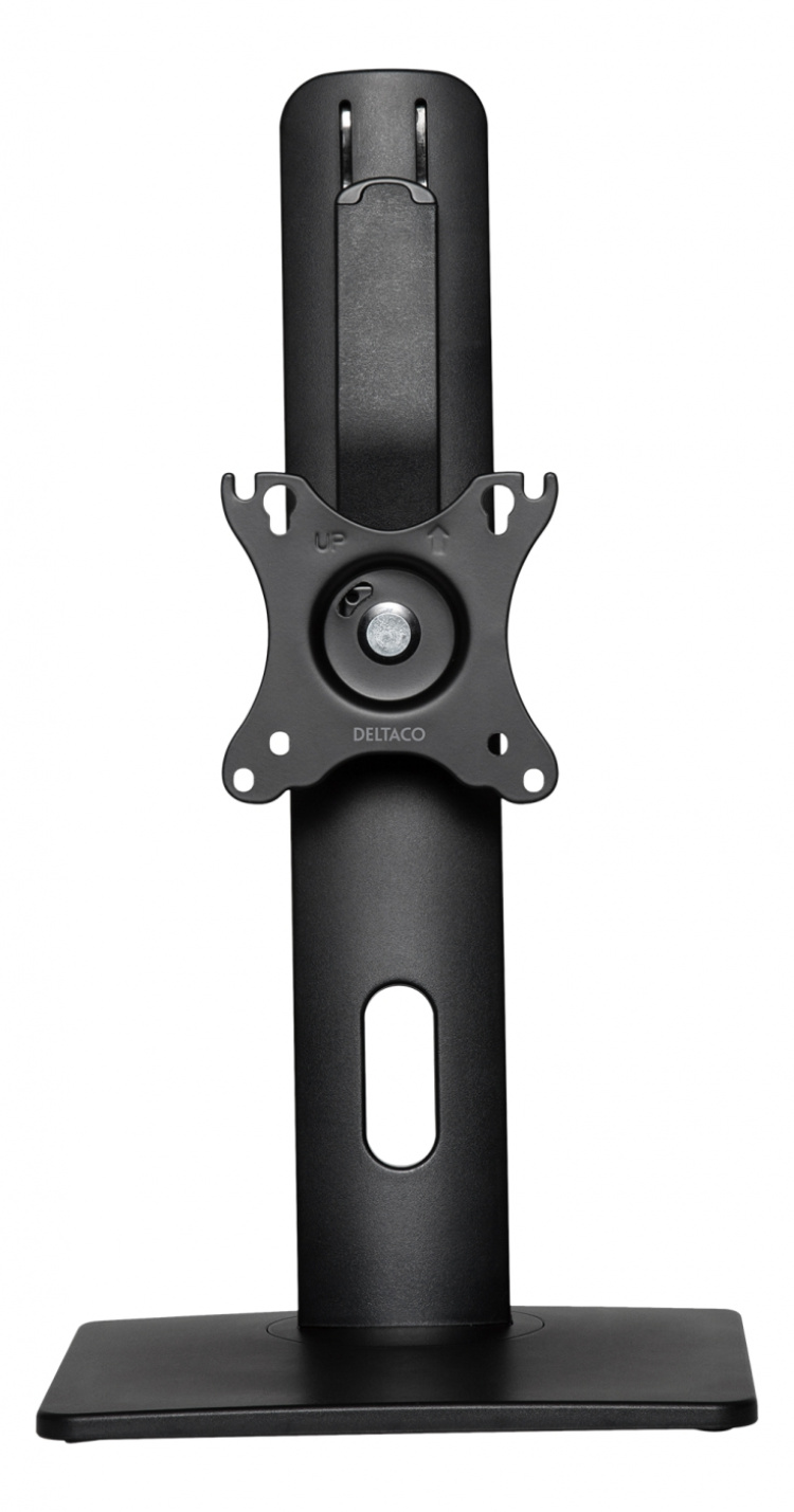 DELTACO OFFICE Höjdjusterbart skrivbordsstativ med roterbar bas, tilta, sväng, rotera, 17-32