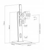 DELTACO OFFICE Höjdjusterbart skrivbordsstativ med roterbar bas, tilta, sväng, rotera, 17-32