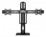 DELTACO OFFICE Höjdjusterbart skrivbordstativ med roterbar bas för 2-monitorer, 17-27