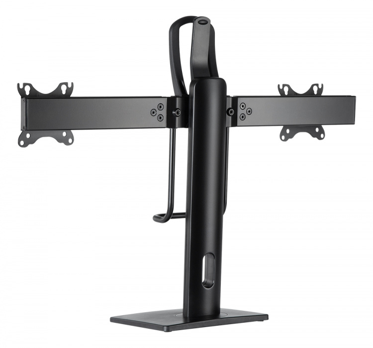 DELTACO OFFICE Höjdjusterbart skrivbordstativ med roterbar bas för 2-monitorer, 17-27