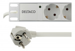Deltaco Power strip, 8xCEE 7/3, 1xCEE 7/7, 2m, cable, white