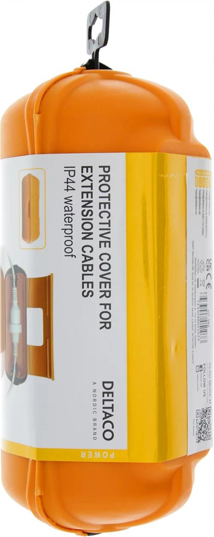 DELTACO Skyddsbox för förlängningskablar, Vattentät IP44, orange