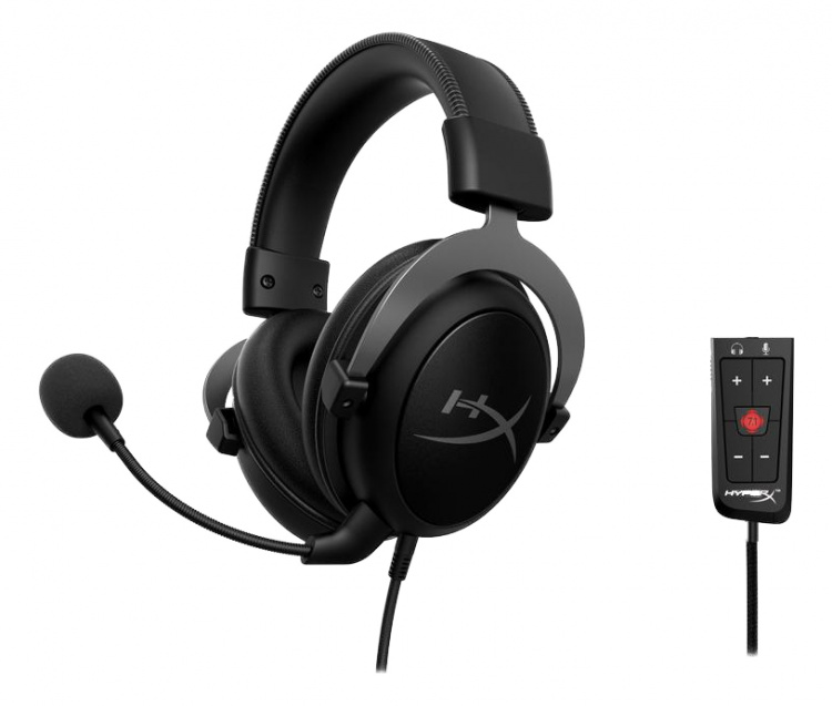 HyperX Cloud II Gun Metal, 7.1 ljud, 53mm element, USB, svart/grå
