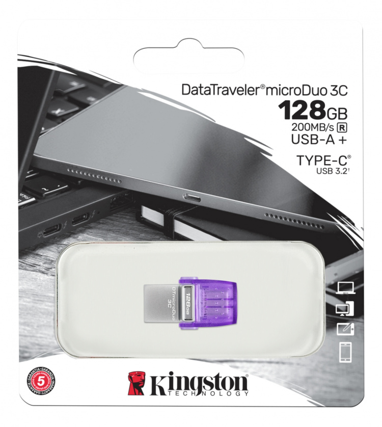 Kingston 128GB USB-minne DataTraveler microDuo 3C