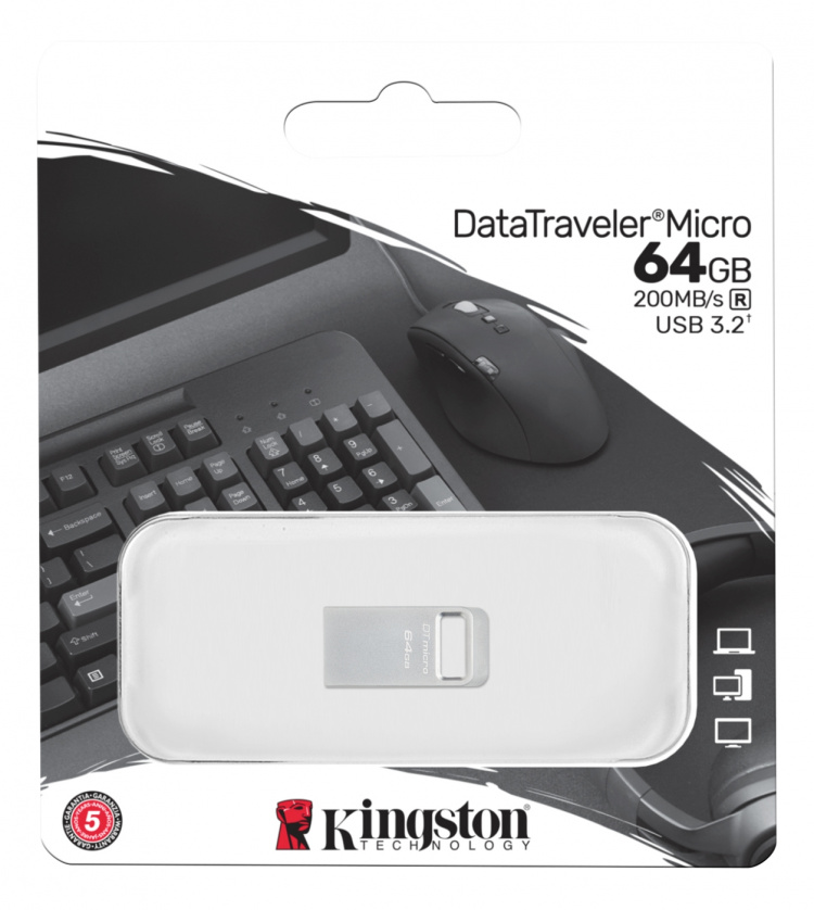 kingston DataTraveler micro USB Memory, 64GB, silver