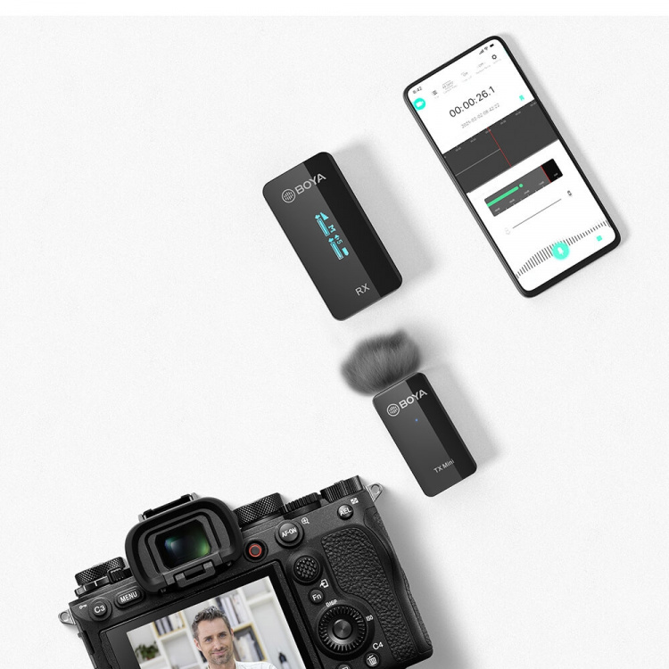 BOYA Trådlös mikrofon x1 BY-XM6-S1 Mini 3,5mm BOYA Trådlös mikrofon x1 BY-XM6-S1 Mini 3,5mm