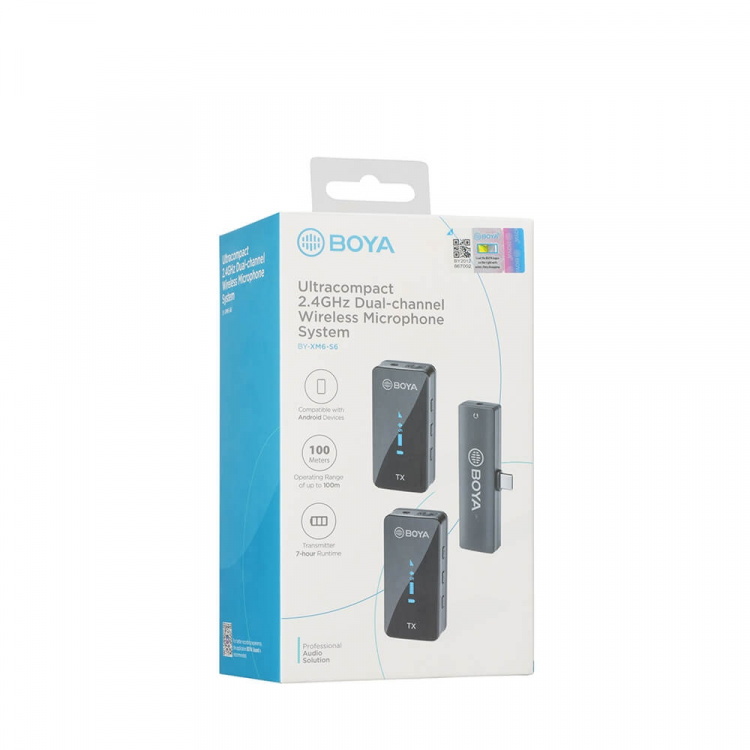 BOYA Trådlös mikrofon x2 BY-XM6-S6 USB-C BOYA Trådlös mikrofon x2 BY-XM6-S6 USB-C
