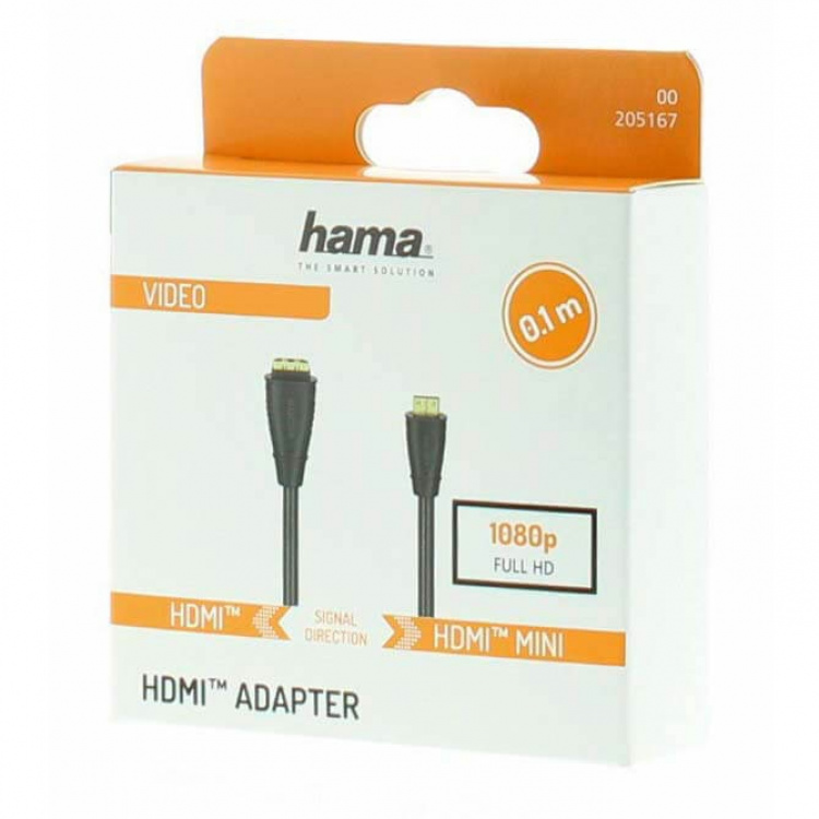 Hama Adapter HDMI Typ C-A Hane-Hona Guldpläterad Svart Hama Adapter HDMI Typ C-A Hane-Hona Guldpläterad Svart