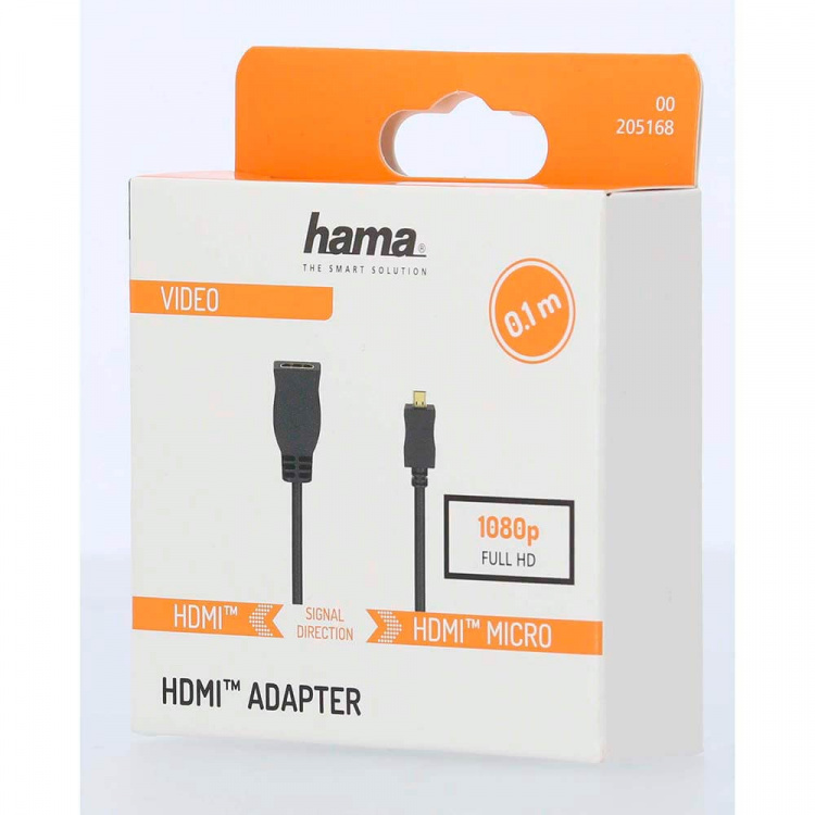 Hama Adapter HDMI Typ D-A Hane-Hona Guldpläterad Svart Hama Adapter HDMI Typ D-A Hane-Hona Guldpläterad Svart